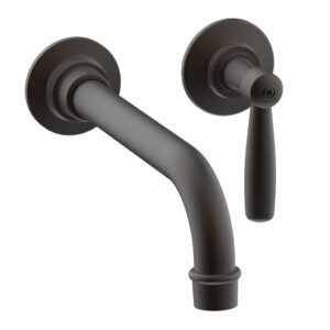Phylrich WORKS Single Handle Wall Lavatory Set – Lever Handles 220-16 – Oil Rubbed Bronze