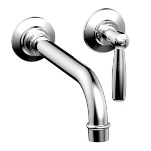 Phylrich WORKS Single Handle Wall Lavatory Set – Lever Handles 220-16 – Polished Chrome