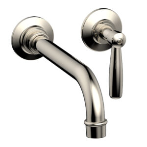 Phylrich WORKS Single Handle Wall Lavatory Set – Lever Handles 220-16 – Polished Nickel