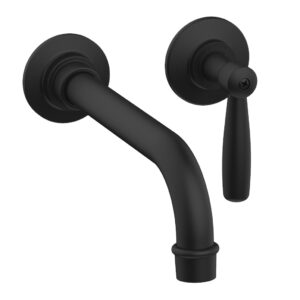 Phylrich WORKS Single Handle Wall Lavatory Set – Lever Handles 220-16 – Matte Black