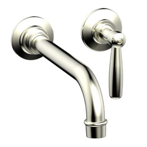 Phylrich WORKS Single Handle Wall Lavatory Set – Lever Handles 220-16 – Satin Nickel