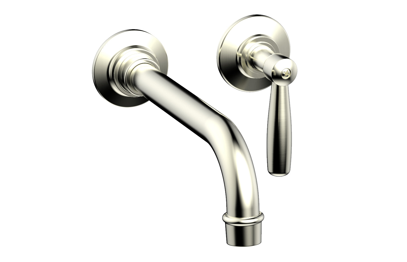 Phylrich WORKS Single Handle Wall Lavatory Set - Lever Handles 220-16 - Satin Nickel