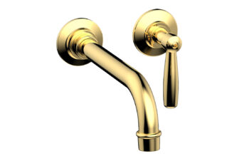 Phylrich WORKS Single Handle Wall Lavatory Set - Lever Handles 220-16 - Polished Gold