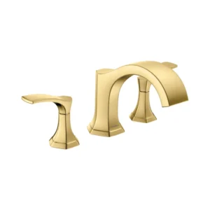 Hansgrohe Locarno 3-Hole Roman Tub Set Trim in Brushed Gold Optic