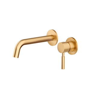 Isenberg Single Handle Wall Mounted Bathroom Faucet In Brushed Bronze