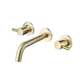 Isenberg Trim For Two Handle Wall Mounted Bathroom Faucet In Satin Brass