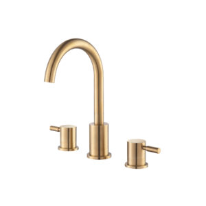 Isenberg Three Hole 8″ Widespread Two Handle Bathroom Faucet In Brushed Bronze