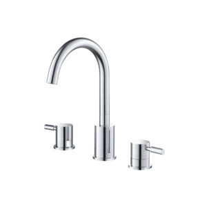 Isenberg Three Hole 8″ Widespread Two Handle Bathroom Faucet In Matte Black
