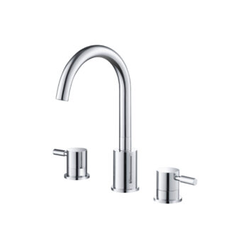 Isenberg Three Hole 8" Widespread Two Handle Bathroom Faucet In Chrome