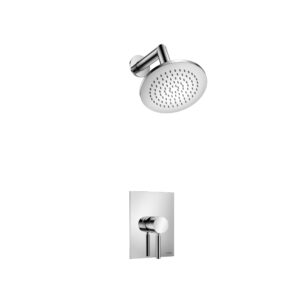 Flusso Single Output Shower Set With Brass Shower Head & Arm In Chrome