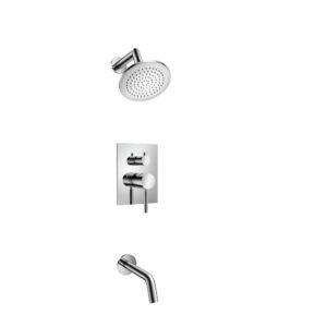 Flusso Two Output Shower Set With Shower Head And Tub Spout In Chrome
