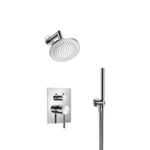 Flusso Two Output Shower Set With Shower Head And Hand Held In Chrome