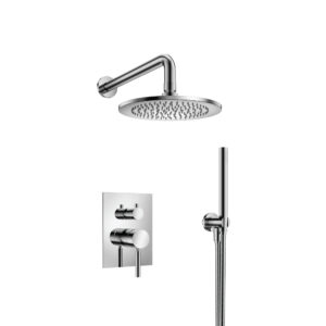 Flusso Two Output Shower Set With Shower Head And Hand Held In Chrome