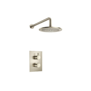 Flusso Single Output Shower Set With Shower Head And Arm In Brushed Nickel