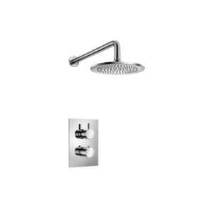 Flusso Single Output Shower Set With Shower Head And Arm In Chrome