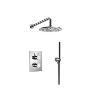 Flusso Two Output Shower Set With Shower Head And Hand Held In Chrome