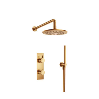 Isenberg Two Output Shower Set With Shower Head And Hand Held In Brushed Bronze
