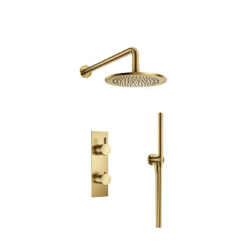 Isenberg Two Output Shower Set With Shower Head And Hand Held In Brushed Bronze - Image 4