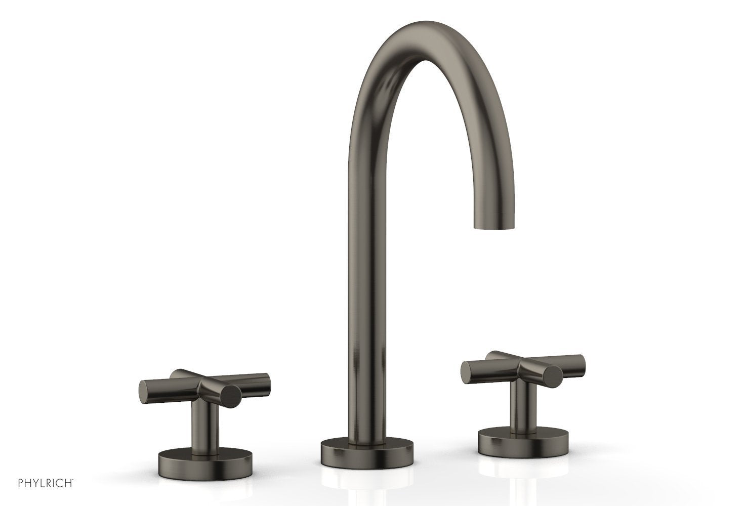 Phylrich TRANSITION - Widespread Faucet - High Spout, Cross Handles 120-01 - Pewter
