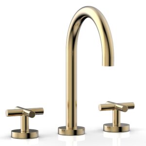 Phylrich TRANSITION – Widespread Faucet – High Spout, Cross Handles 120-01 – Satin Brass