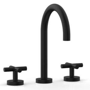 Phylrich TRANSITION – Widespread Faucet – High Spout, Cross Handles 120-01 – Matte Black