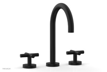 Phylrich TRANSITION - Widespread Faucet - High Spout, Cross Handles 120-01 - Matte Black