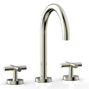 Phylrich TRANSITION – Widespread Faucet – High Spout, Cross Handles 120-01 – Satin Nickel