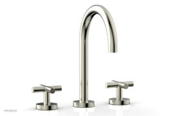 Phylrich TRANSITION - Widespread Faucet - High Spout, Cross Handles 120-01 - Satin Nickel