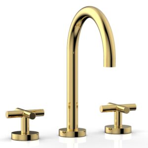 Phylrich TRANSITION – Widespread Faucet – High Spout, Cross Handles 120-01 – Polished Gold