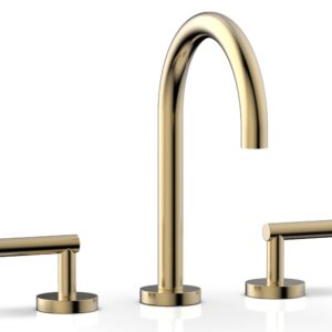 Phylrich TRANSITION – Widespread Faucet – High Spout, Lever Handles 120-02 – Satin Brass