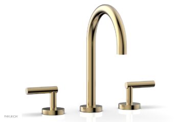 Phylrich TRANSITION - Widespread Faucet - High Spout, Lever Handles 120-02 - Satin Brass