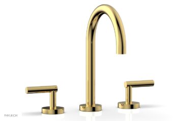 Phylrich TRANSITION - Widespread Faucet - High Spout, Lever Handles 120-02 - Polished Gold