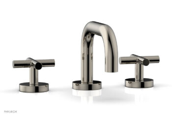 Phylrich TRANSITION - Widespread Faucet - Low Spout, Cross Handles 120-03 - Polished Nickel