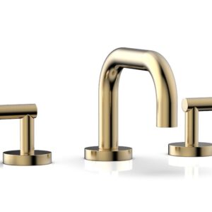Phylrich TRANSITION – Widespread Faucet – Low Spout, Lever Handles 120-04 – Satin Brass