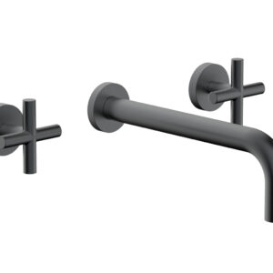 Phylrich TRANSITION – Wall Lavatory Set 10″ Spout – Cross Handles 120-11-10 – Gun Metal