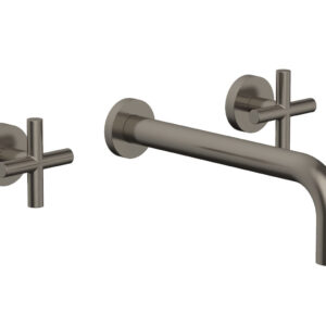 Phylrich TRANSITION – Wall Lavatory Set 10″ Spout – Cross Handles 120-11-10 – Pewter