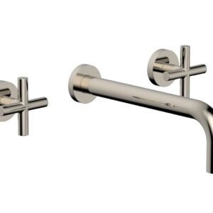 Phylrich TRANSITION – Wall Lavatory Set 10″ Spout – Cross Handles 120-11-10 – Polished Nickel
