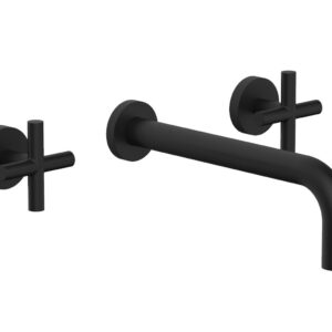 Phylrich TRANSITION – Wall Lavatory Set 10″ Spout – Cross Handles 120-11-10 – Matte Black