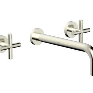 Phylrich TRANSITION – Wall Lavatory Set 10″ Spout – Cross Handles 120-11-10 – Satin Nickel