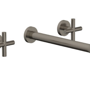 Phylrich TRANSITION – Wall Lavatory Set 12″ Spout – Cross Handles 120-11-12 – Pewter