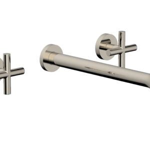 Phylrich TRANSITION – Wall Lavatory Set 12″ Spout – Cross Handles 120-11-12 – Polished Nickel