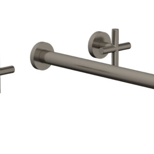 Phylrich TRANSITION – Wall Lavatory Set 14″ Spout – Cross Handles 120-11-14 – Pewter