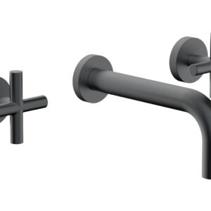 Phylrich TRANSITION – Wall Lavatory Set 7 1/2″ Spout – Cross Handles 120-11 – Gun Metal