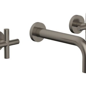 Phylrich TRANSITION – Wall Lavatory Set 7 1/2″ Spout – Cross Handles 120-11 – Pewter