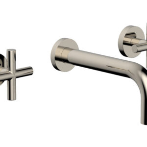 Phylrich TRANSITION – Wall Lavatory Set 7 1/2″ Spout – Cross Handles 120-11 – Polished Nickel