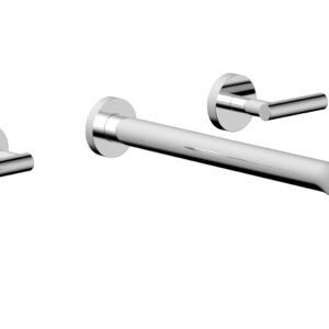 Phylrich TRANSITION – Wall Lavatory Set 12″ Spout – Lever Handles 120-12-12 – Polished Chrome