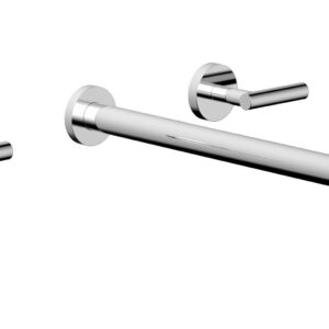 Phylrich TRANSITION – Wall Lavatory Set 14″ Spout – Lever Handles 120-12-14 – Polished Chrome
