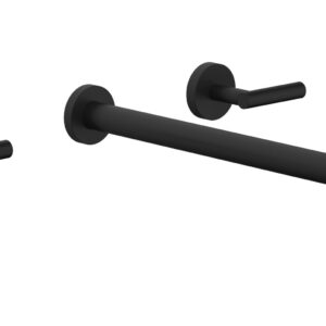 Phylrich TRANSITION – Wall Lavatory Set 14″ Spout – Lever Handles 120-12-14 – Matte Black