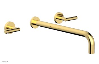 Phylrich TRANSITION - Wall Lavatory Set 14" Spout - Lever Handles 120-12-14 - Polished Gold