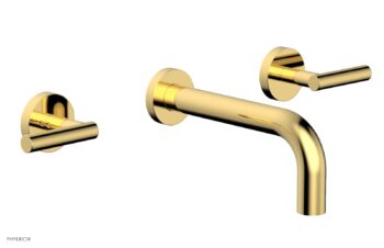 Phylrich TRANSITION - Wall Lavatory Set 7 1/2" Spout - Lever Handles 120-12 - Polished Gold